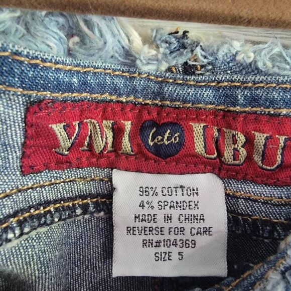 Vintage Y2k YMI Raw Hem Jeans Womens SZ 5 Cropped 2000 Low Rise - Picture 6 of 7